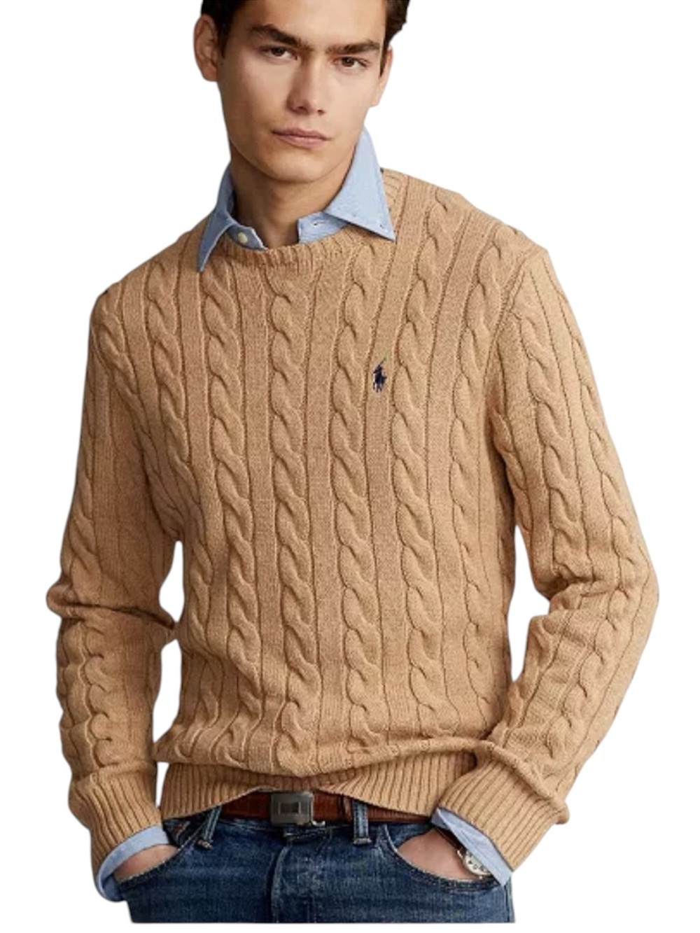Polo Ralph Lauren Tan / Brown 100%Cotton
Cable Knit Cotton Sweater Size XXL